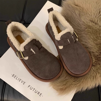 Classic Velvet-Lined Winter Loafers – Cozy & Stylish